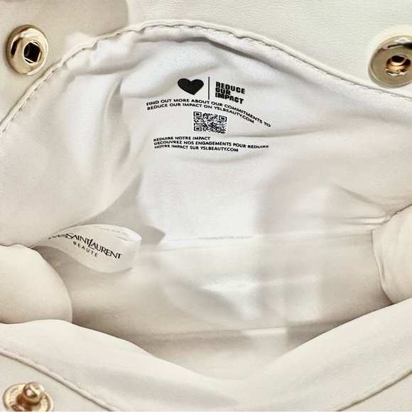 YSL Yves Saint Laurent Beaute White Makeup /Cosmetic Pouch /Xbody bag /2 Straps - Picture 5 of 10